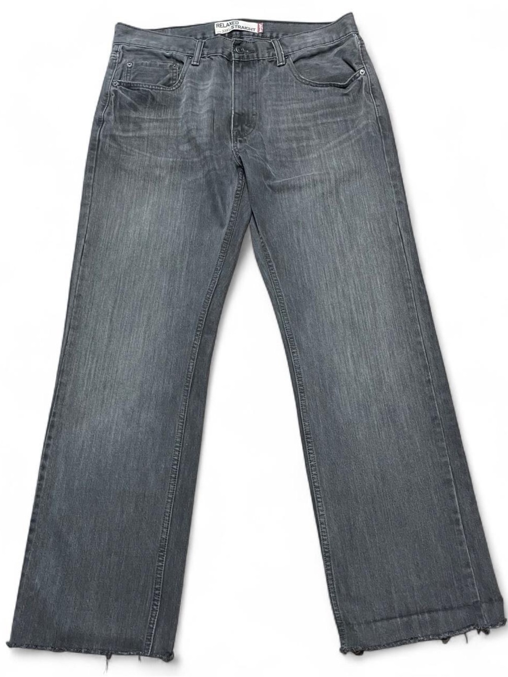 Levis 559 Relaxed Straight Jeans Mens 34x31 Faded Black Denim Pants Vintage Y2K - Picture 1 of 8